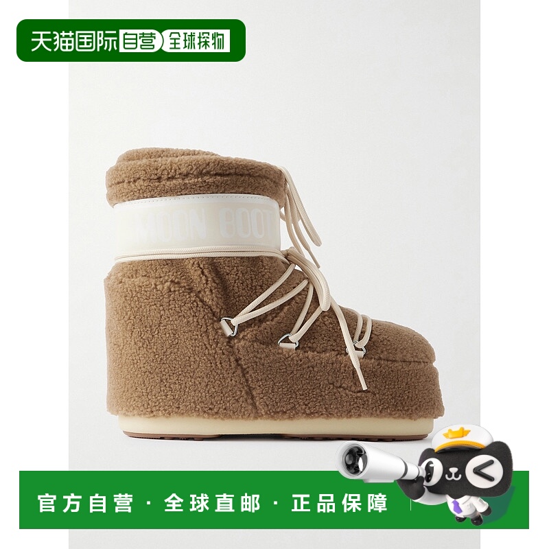 1h可退 香港直邮Moon Boot 月亮靴 女士 Icon 低帮尼龙装饰抓绒雪