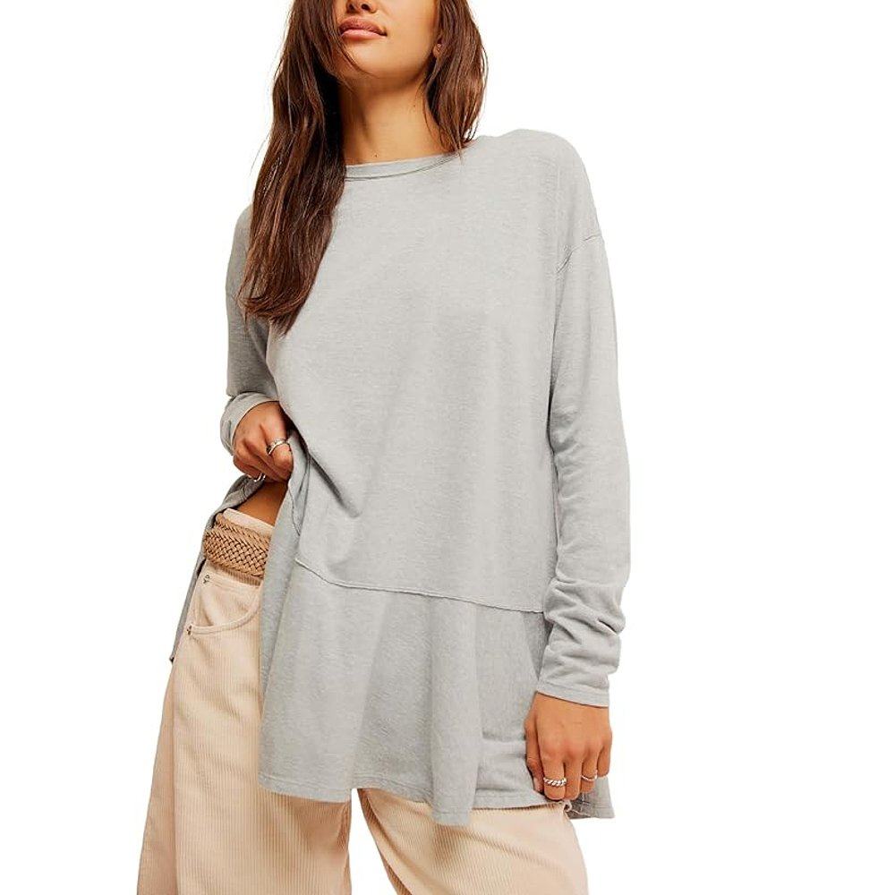 潮奢 Free People 自由人 女士 巴黎T恤 grey灰色 舒适时尚