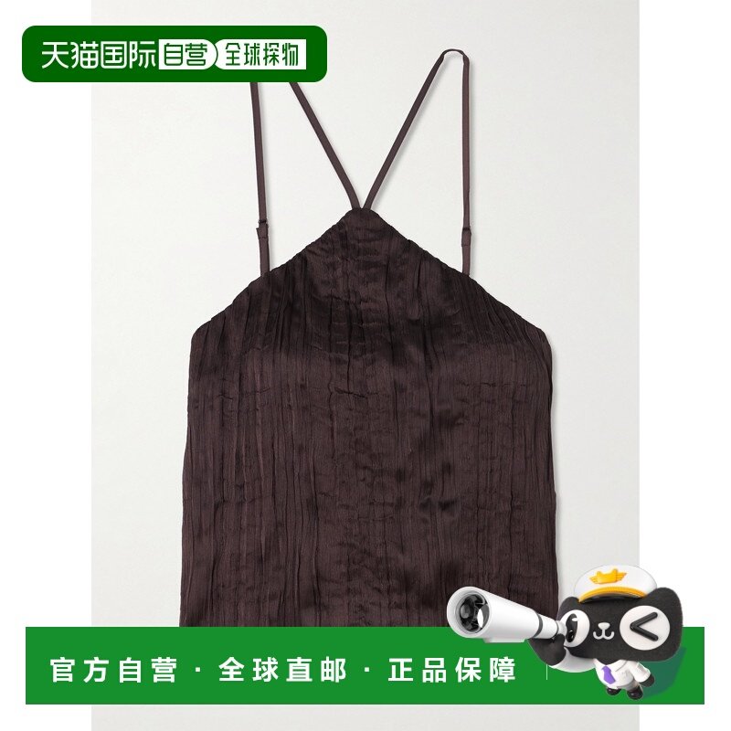 1h可退 香港直邮Staud 女士 Akari 褶皱处理缎面上衣 R26R1137LEE