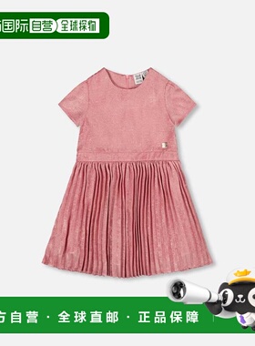 自营deux par deuxShort Sleeve Dress with Pleated Skirt Dusty