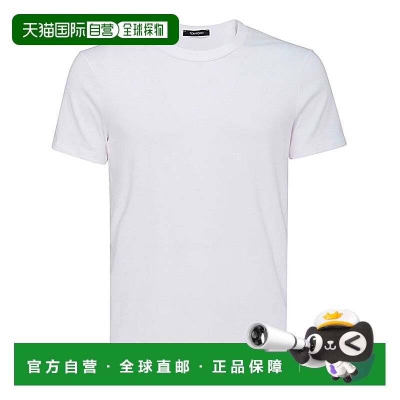 1h可退 香港直邮潮奢 Tom Ford 汤姆 福特 男士 白色棉质T恤 T4M0
