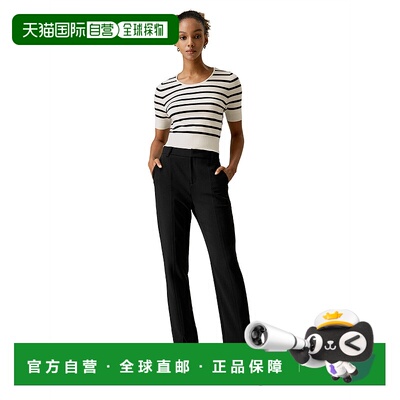 自营lilysilkSilk Striped Cropped Knit Top for Women - white