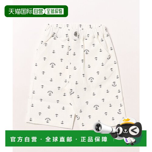 1h可退 日本直邮moujonjon 儿童款舒适休闲海军风印花六分裤 M331