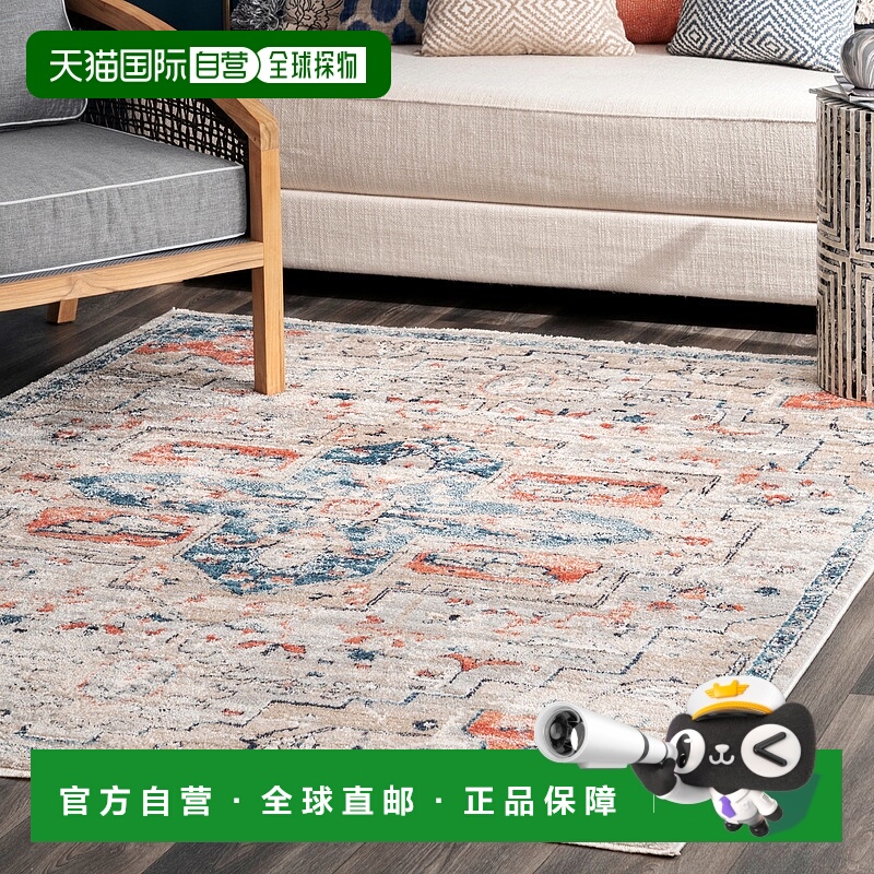 自营 nuLOOM Janessa Croix 奖章小地毯 - 蓝色 美国奥莱直发