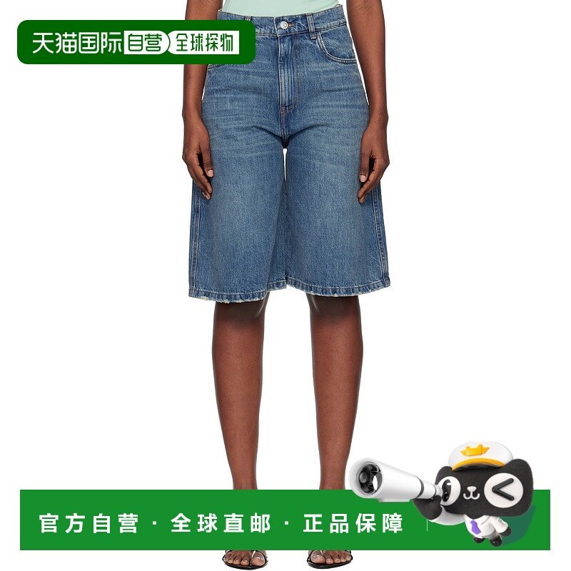 香港直邮Coperni 女士 蓝色百慕大牛仔短裤 COPP86F2029