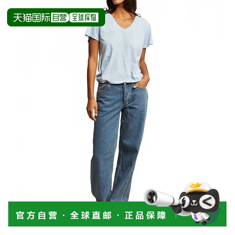 自营perfectwhiteteeHendrix Cotton Short Sleeve Boxy V Neck T