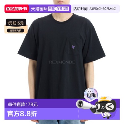 韩国直邮NEEDLES 短袖圆领 T 恤涤纶针织衫 - 黑色 (QV362)新款