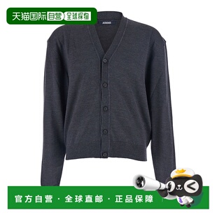灰色V领带Logo棉质针织开衫 1h可退 Back 男士 香港直邮Jacquemus