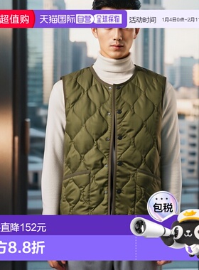 日本直邮TAION 内羽绒背心外套男女纽扣防水羽绒背心橄榄 004B2ML