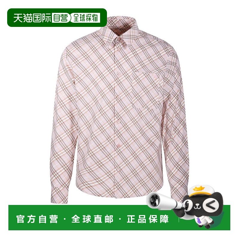 香港直邮BURBERRY 男士衬衫 8104476C2143 SS2025 粉红色 SP25-MW