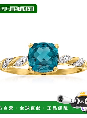 自营 14 克拉黄金 Ross-Simons 伦敦蓝色托帕石戒指 蓝色 美国奥