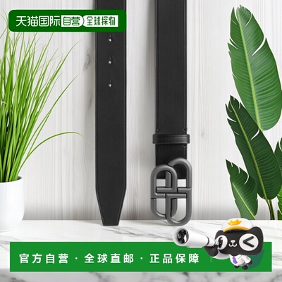 自营欧洲直邮Balenciaga巴黎世家 BB Large男士BB标识腰带情人节