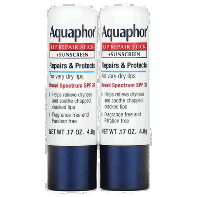 香港直邮aquaphor唇部修复棒抗晒霜舒缓干裂双唇2*4.8g正品乳木果