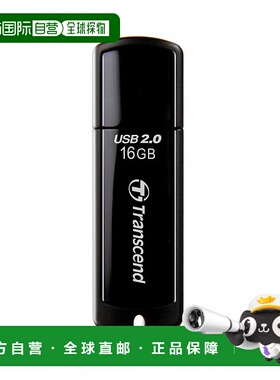 【日本直邮】创见Transcend U盘USB储存器16GB USB2.0带盖黑色