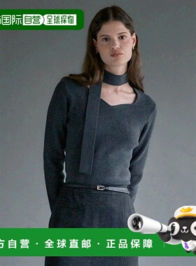 韩国直邮LOEUVRE正品 毛针织衫304134840Slim fit Tie Knit Pullo