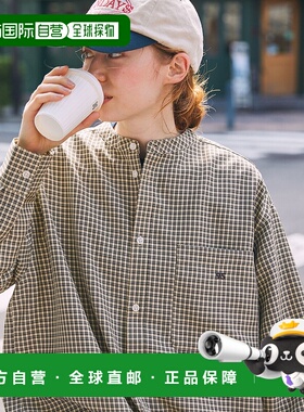 1h可退 日本直邮MONO-MART 男女同款刺绣数字宽松立领衬衫 LDsh13