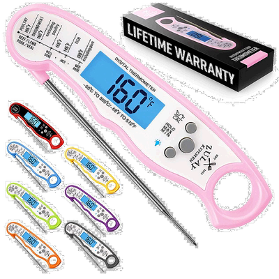 自营zulay kitchen带背光、校准和内部磁性支架的防水数字肉类温