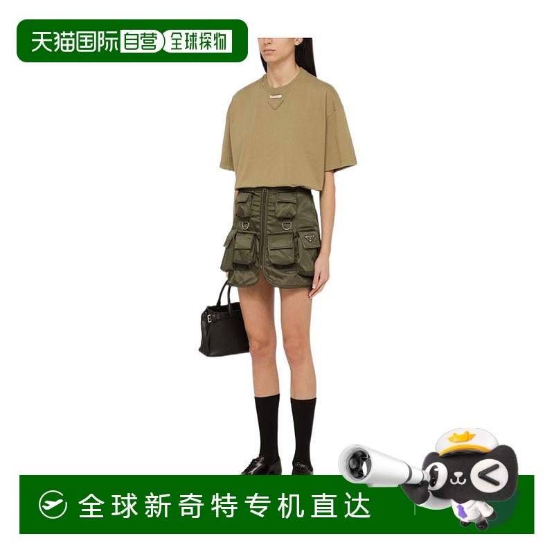 1h可退 香港直邮PRADA 女士衬衫 3558A12ZBF0393 CO 绿色 短袖圆T