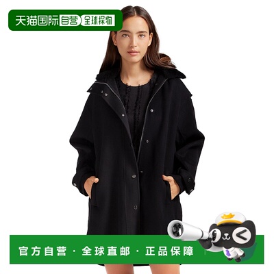 自营 belle & bloom厚心可拆卸连帽外套-黑色 美国奥莱直发