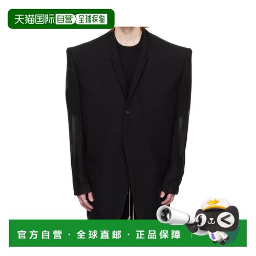 香港直邮RICK OWENS 男士西服 RR01E5752S09 SS2025 黑色 翻领长