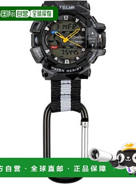 【日本直邮】CREPHA 登山扣怀表 防水秒表 黑色 AZ-CB-AD079-BKG