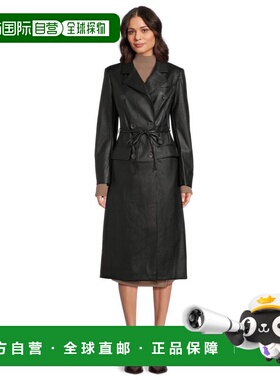 【美国直邮】avec les filles 女士 皮质外套风衣