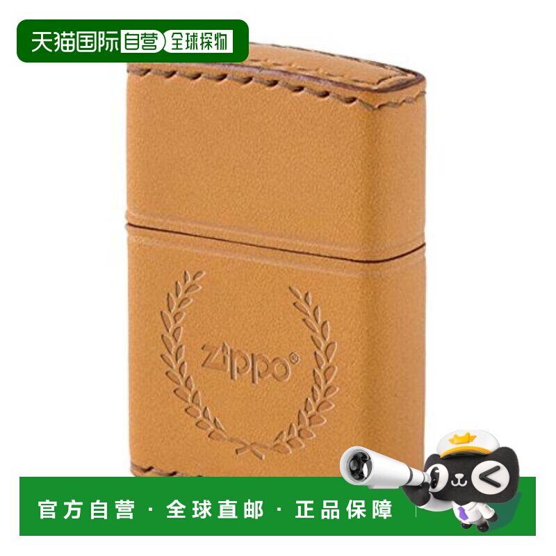 日本直邮Zippo芝宝 打火机no200头层牛皮真皮 焦糖色 LB-7