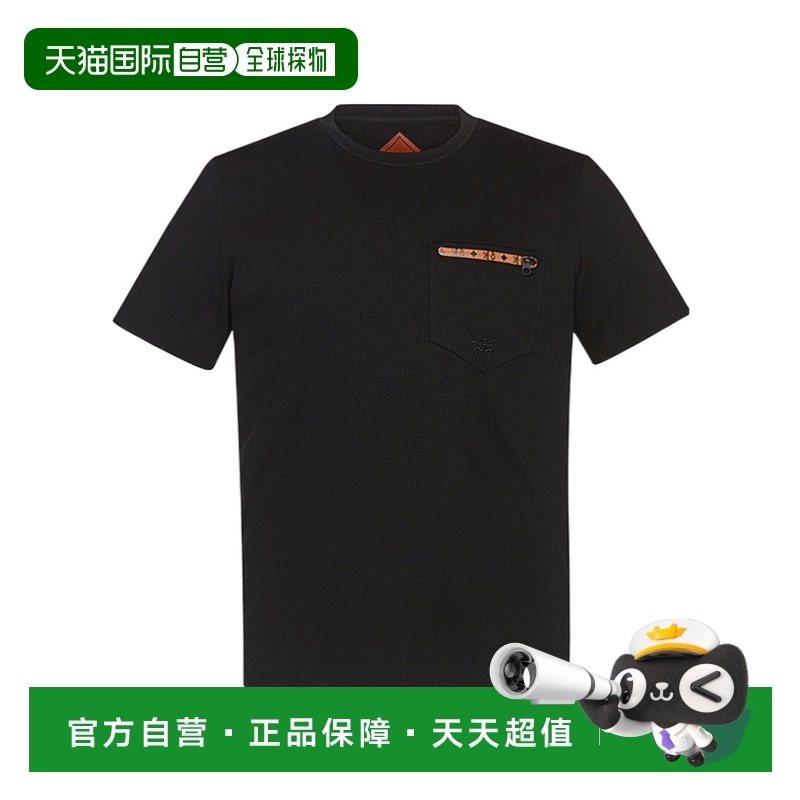 香港直邮MCM 男士T恤 MHTFSMM05BK SS2025 黑色 短袖T恤