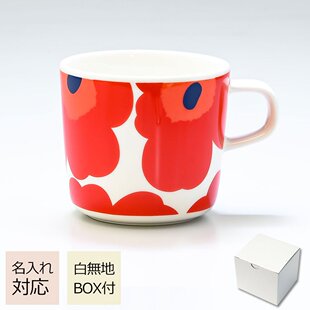 日本Marimekko北欧芬兰男女同款陶瓷红色印花马克杯200ml
