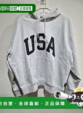韩国直邮NEW BALANCE UNI USA 经典连帽衫卫衣 浅灰色 NBN0F4A013
