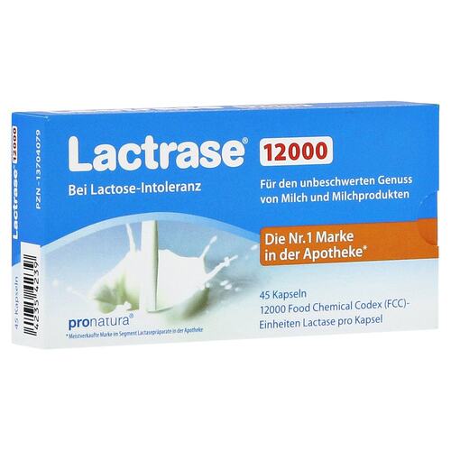 欧洲直邮德国乐迪士Lactrase12000FCC乳糖酶胶囊45粒乳糖不耐受