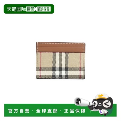 自营burberrySandon Brown Polyurethane Credit Card Case - neu