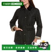 自营 美国奥莱博柏利夹克棉服直发长袖 Burberry绗缝外套 黑色