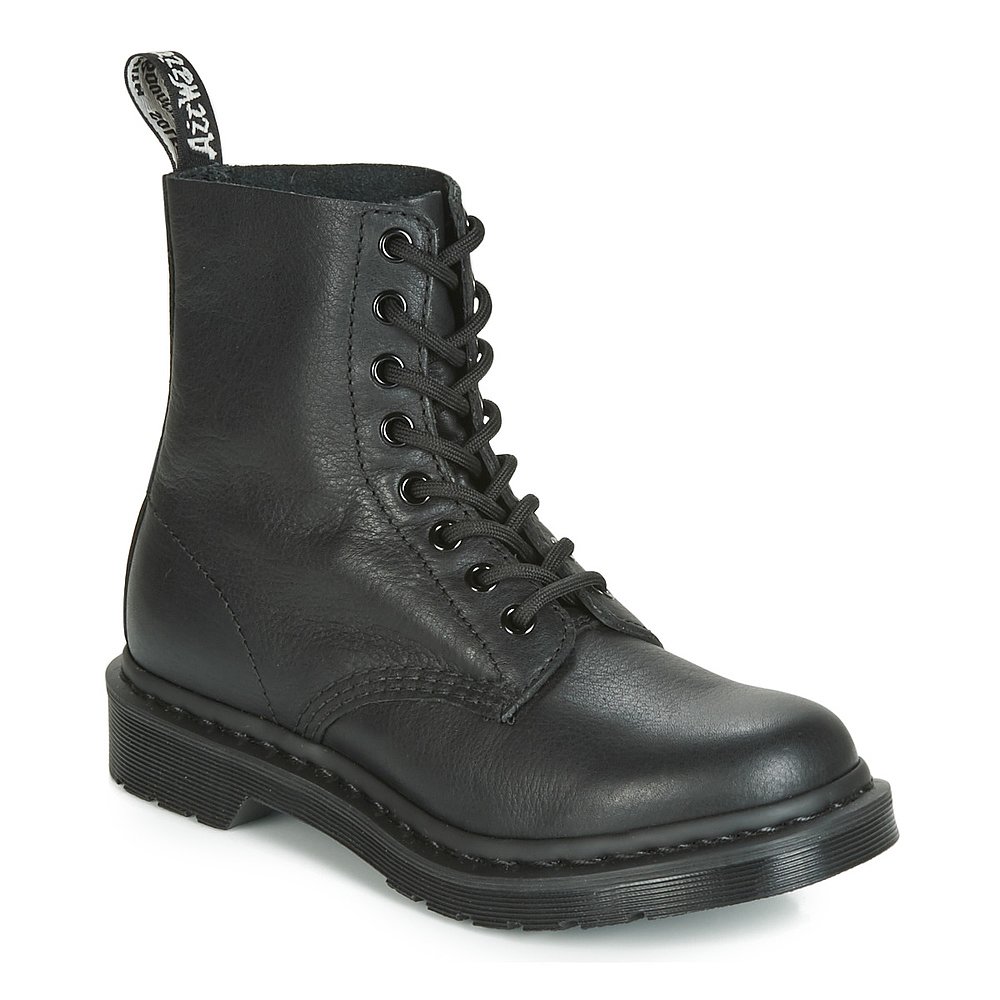 欧洲直邮dr. martens 女士黑色荔枝纹平底8孔时尚休闲百搭马丁靴