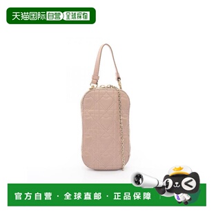 日本直邮中古Dior迪奥女包B级9新phone holder手机袋牛皮斜挎包粉