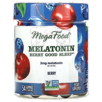 香港直发megafood褪黑荷尔蒙浆果味优化质量54粒美国褪黑素补充剂