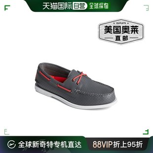 灰色 美国奥莱 仿皮穿孔船鞋 sperry度假男式 直发