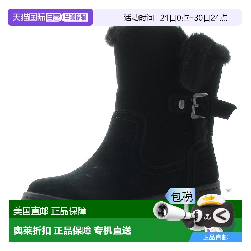 自营easy spirit女式人造毛皮衬里人造毛皮羊毛靴-黑色 【美国奥