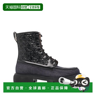 自营salvatore ferragamoFerragamo Gancini Combat Boots - blac