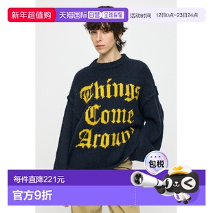 1h可退 日本直邮MOUSSY 女装 宽松版型 针织字母 半高领毛衣 010J