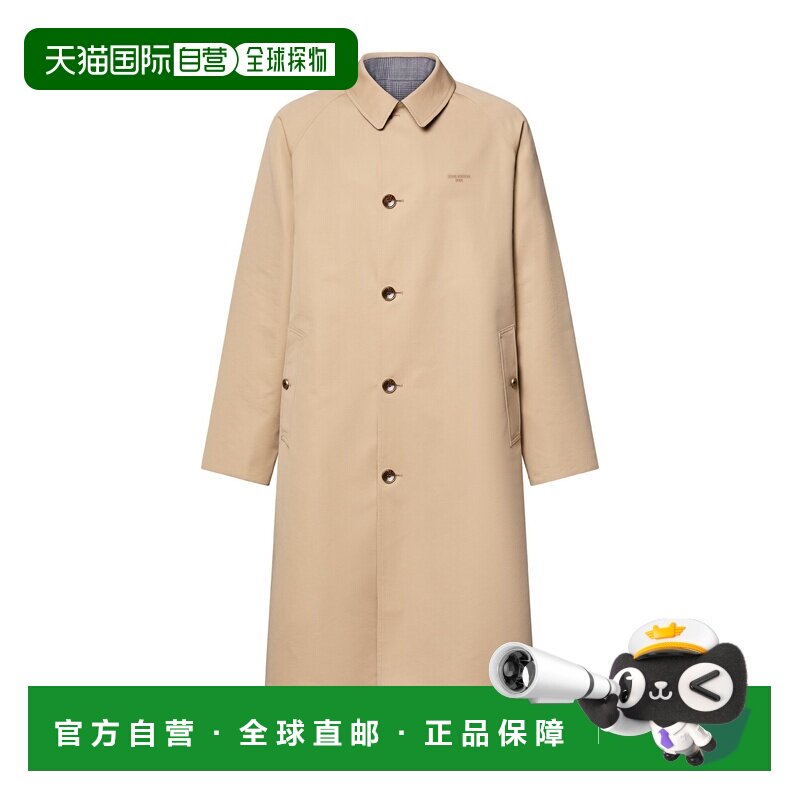 自营欧洲直邮LV路易威登 男士米色棉和丝绸翻转可风衣夹克