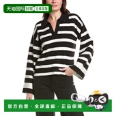 Sweater 自营English black Collared Cropped Factory Striped