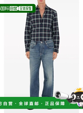 1h可退 香港直邮潮奢 Burberry 巴宝莉 男士 格纹衬衫 8073220NAV