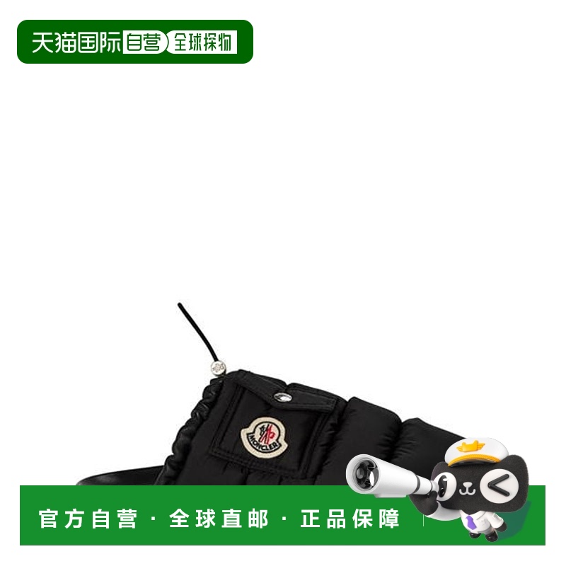 1h可退 香港直邮Moncler 盟可睐 女士 Mon Pocket 填充棉皮质凉拖