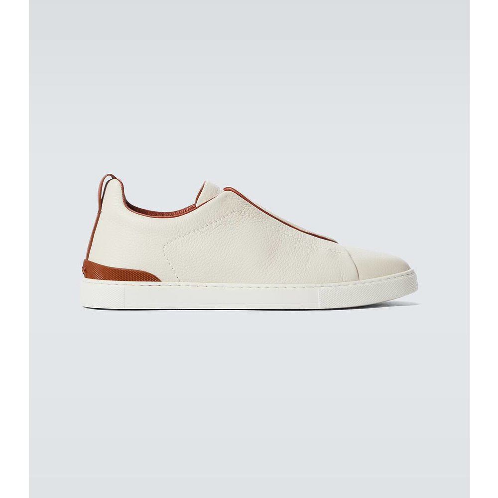 Zegna 杰尼亚 男士 皮质隐形绑带运动鞋 004093