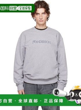 1h可退 香港直邮J.W. Anderson 男士 灰色徽标刺绣套头衫 JW0215P