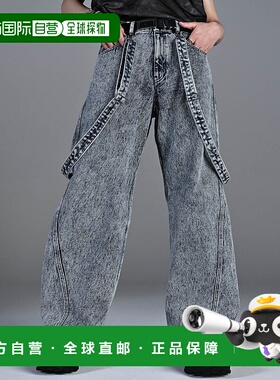 1h可退 日本直邮ADRER 男女同款3D立体剪裁复古吊带牛仔裤 ADRpt1