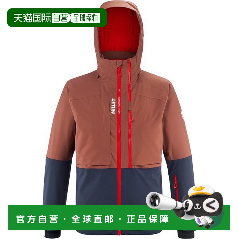 日潮跑腿MILLET觅乐 连帽舒适防风外套 CINNAMON/SAPHIR L（日本X