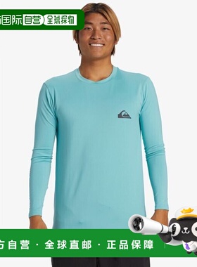 自营 Quiksilver UV冲浪衫男式蓝色大号日常长袖泳装JDM172-蓝色