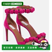 香港直邮Alaia 绒面革凉鞋 女士 1h可退 Bombe pink粉色 舒适